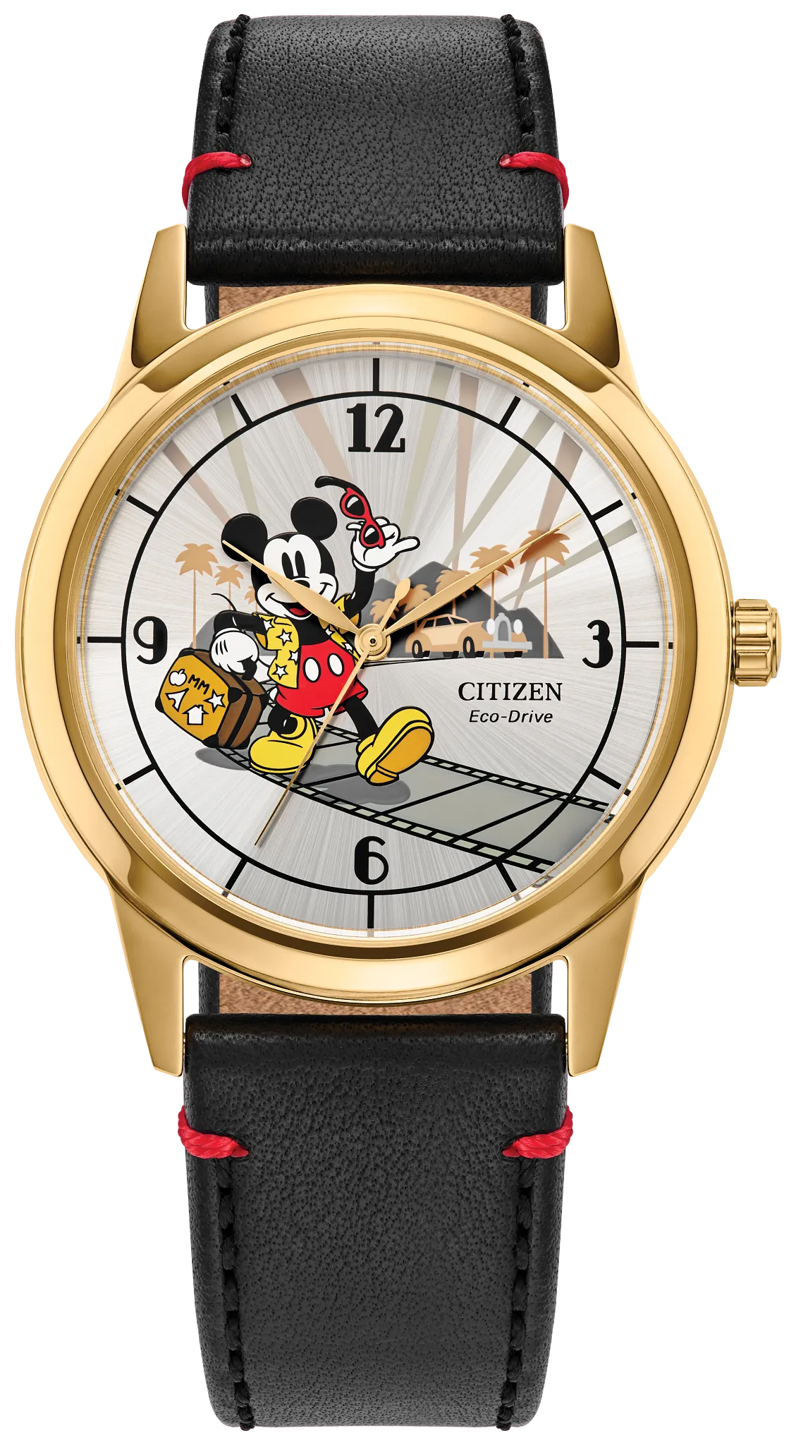 Mickey Mouse's Journey Collector's Set Beige Dial Leather Strap
